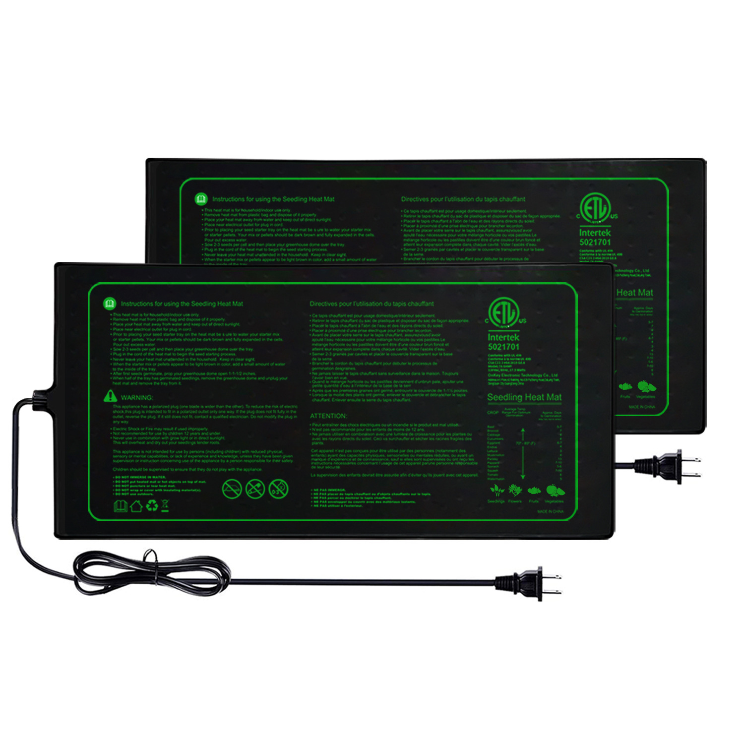 Seedling Heat Pad - اثنين من حزمة 20x10 بوصة الشتلات
