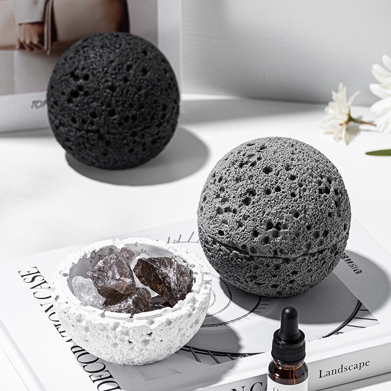 Air Stone Diffuser - تمثال صخر بركاني على شكل كوكب،