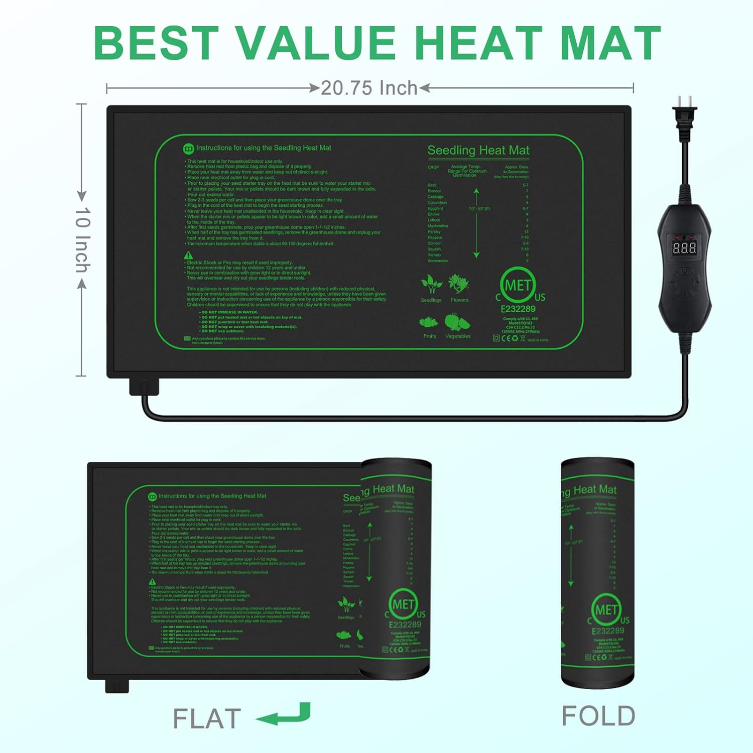 بساط تسخين للشتلات مع ترموستات - مراجعة Seedling Heat Pad وسعره